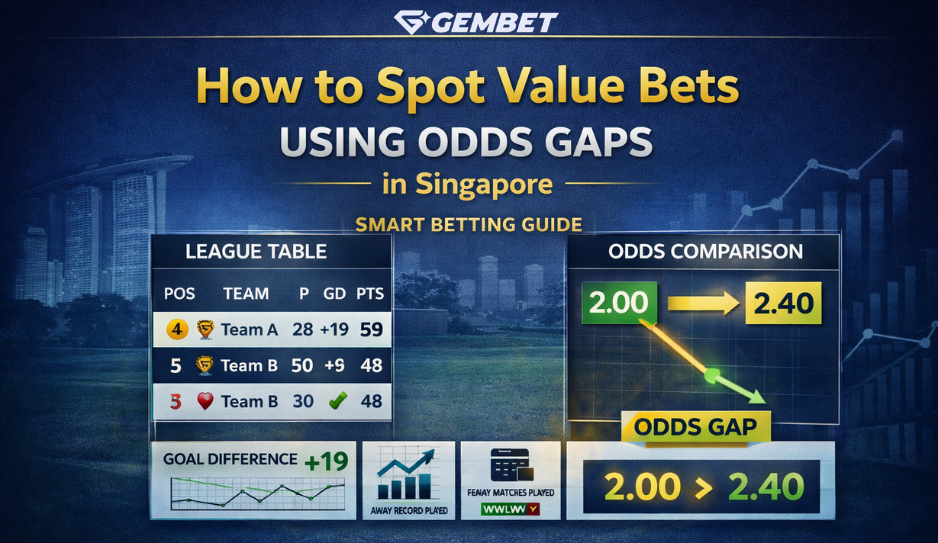 how to spot value bets using odds gaps and team performance comparison in football betting