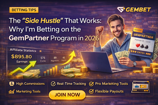 GemBet Affiliate GemPartner Program 2026 dashboard earnings commissions side hustle marketing tools
