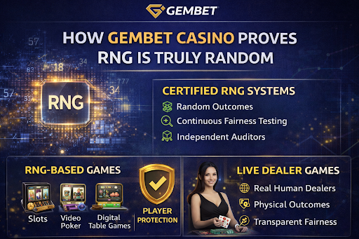 How Gembet Online Casino proves RNG fairness and random gameplay