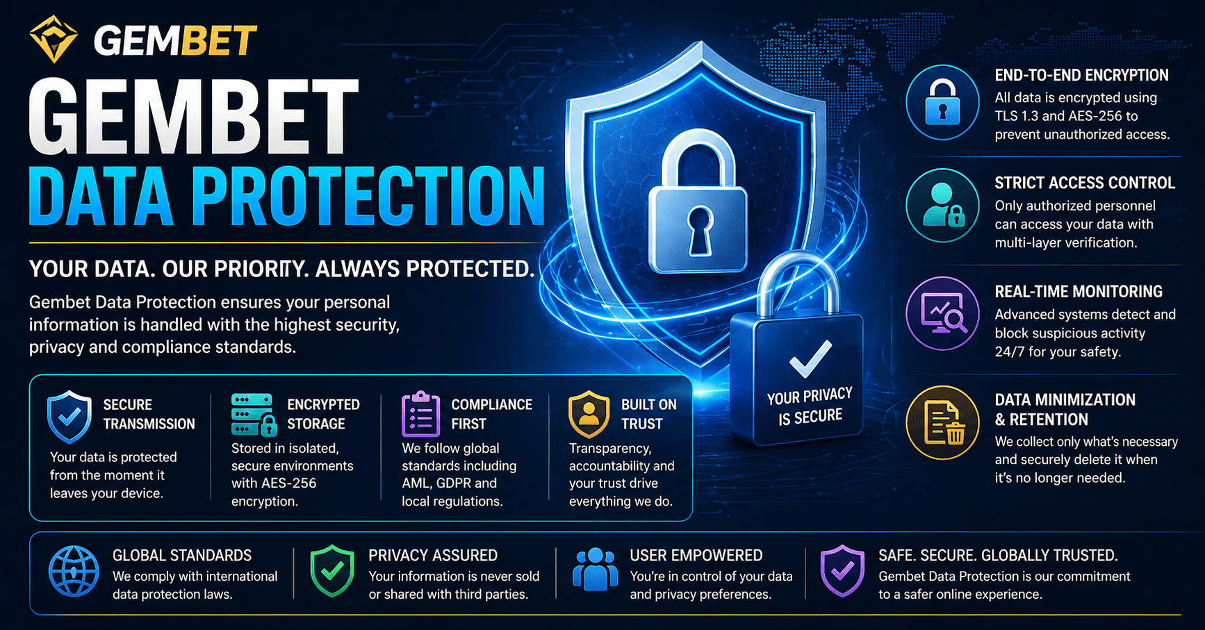 gembet data protection encryption security privacy infographic