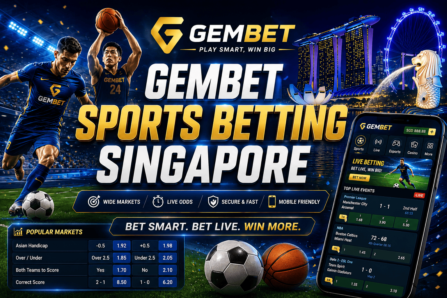 Gembet sports betting Singapore strategy and odds guide