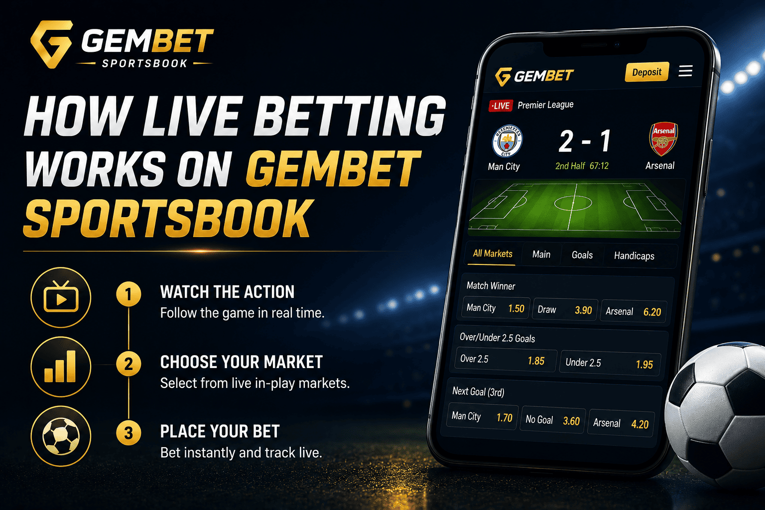 How live betting works on Gembet Sportsbook
