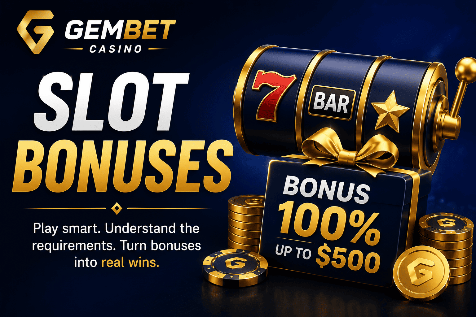 Slot bonuses promotion on Gembet Casino