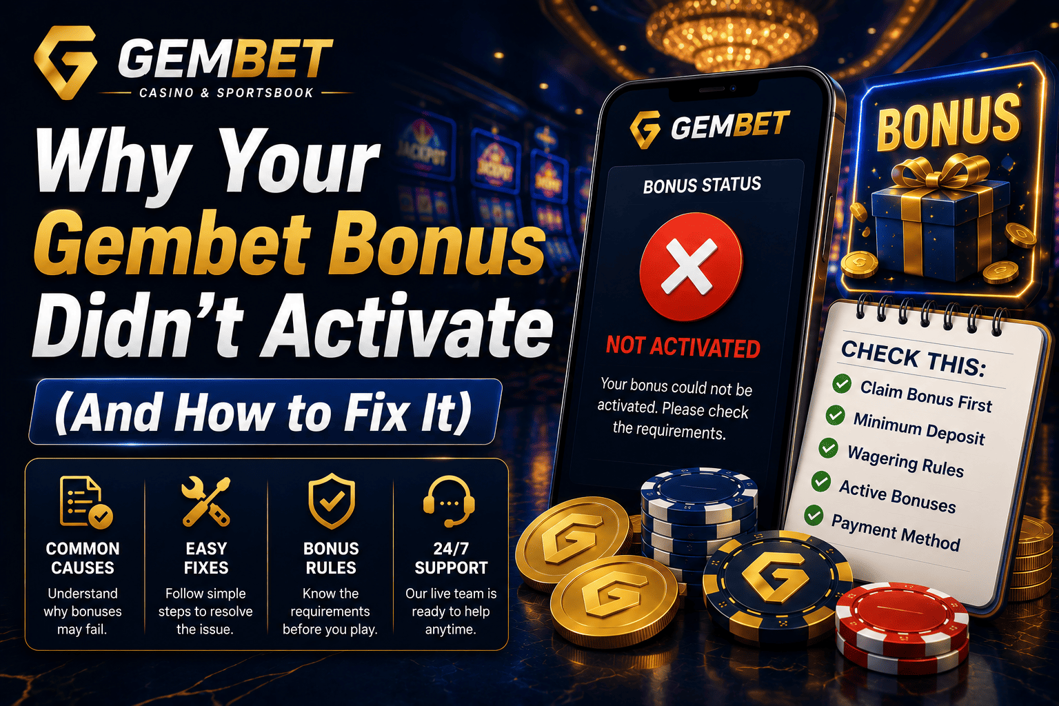 Gembet Bonus troubleshooting and activation guide